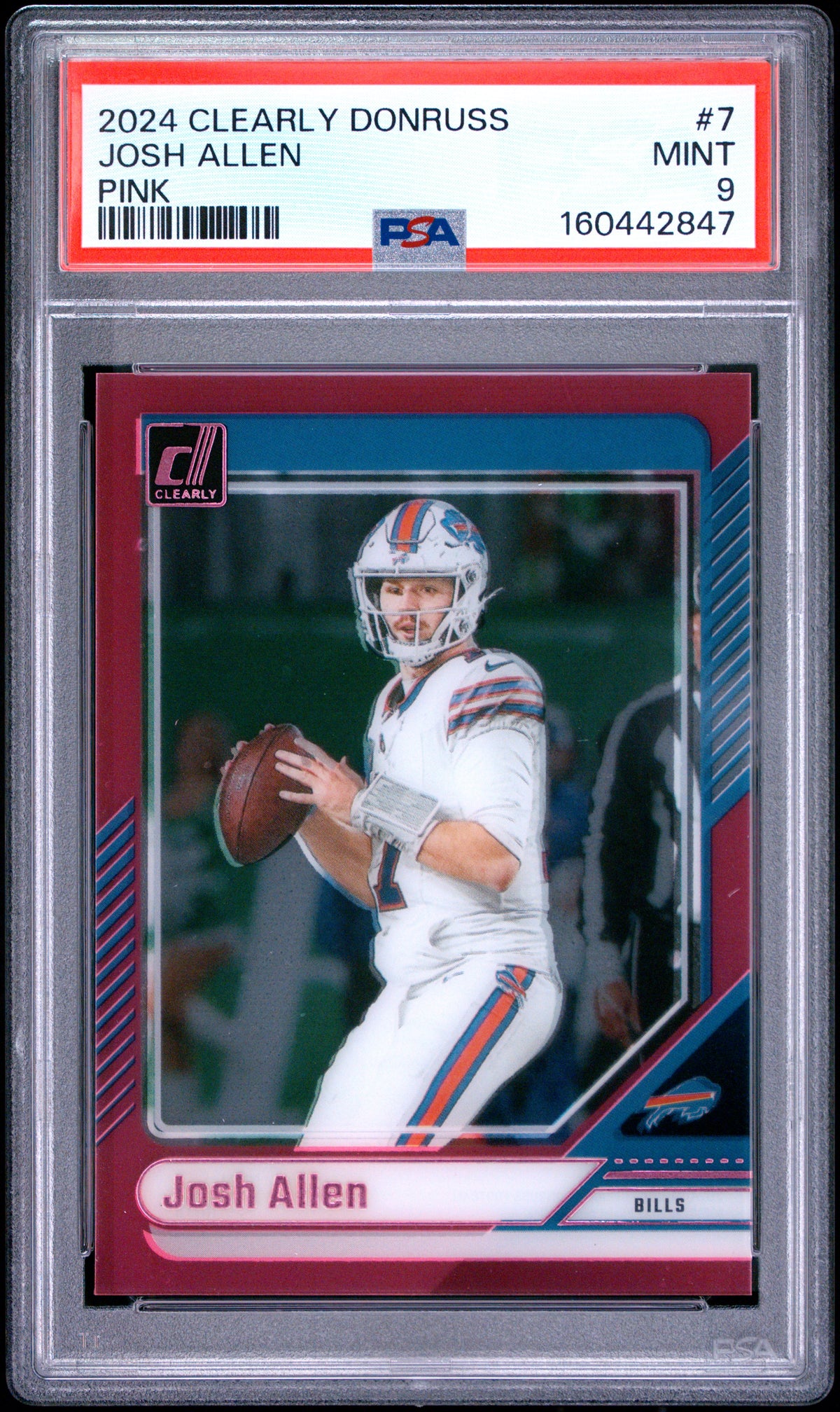 2024 Panini Clearly Donruss Football Josh Allen #7 Pink English PSA 9