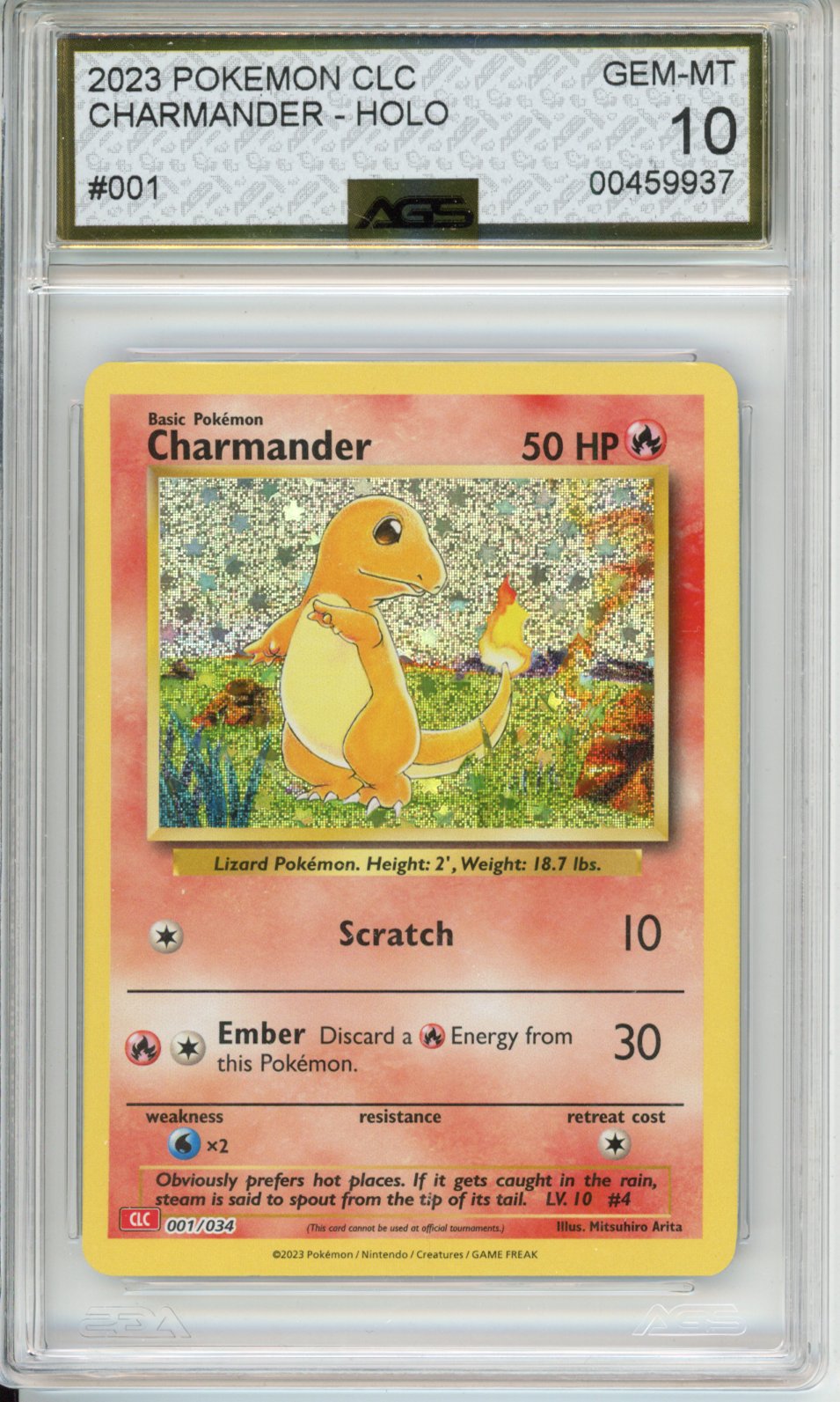 2023 Trading Card Game Classic Charizard & Ho-Oh ex Deck Charmander #001 English AGS 10