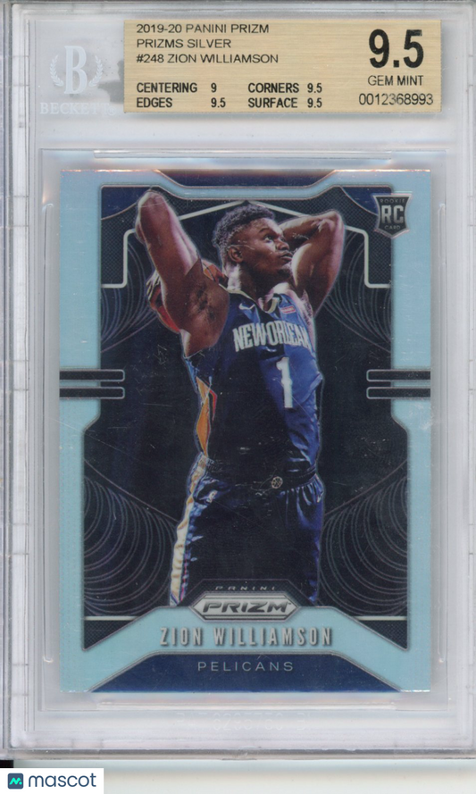 2019-20 Panini Prizm Zion Williamson #248 silver BGS 9.5