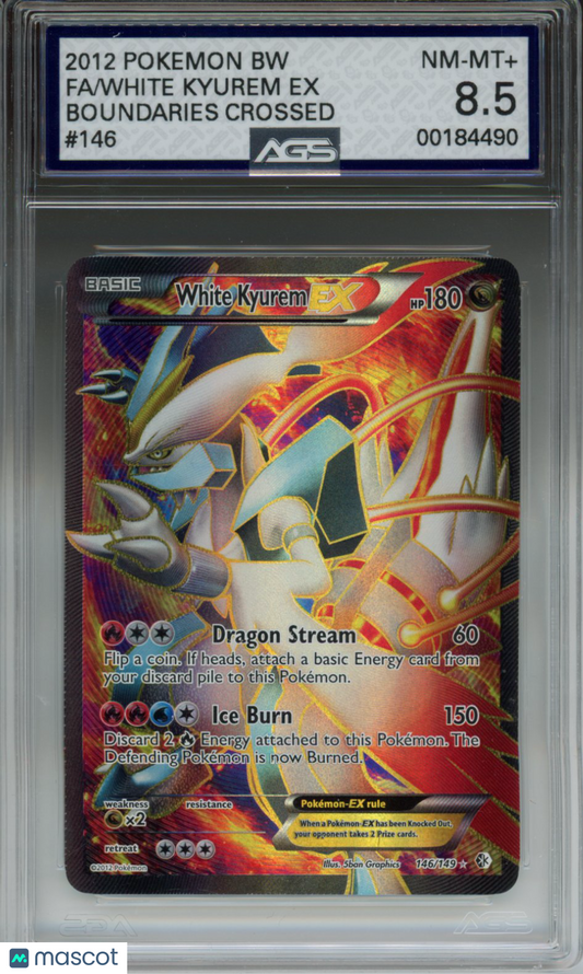 2012 Pokemon Boundaries Crossed White Kyurem EX #146 AGS 8.5