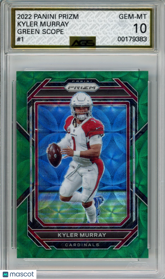 2022 Panini Prizm KYLER MURRAY #001 GREEN SCOPE AGS 10