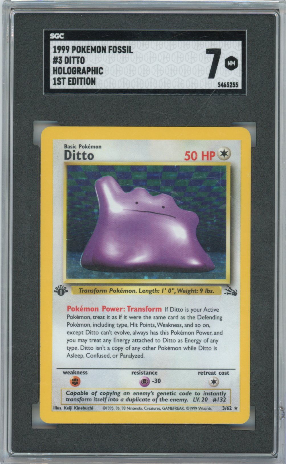 1999 Fossil Ditto #3 Base English SGC 7