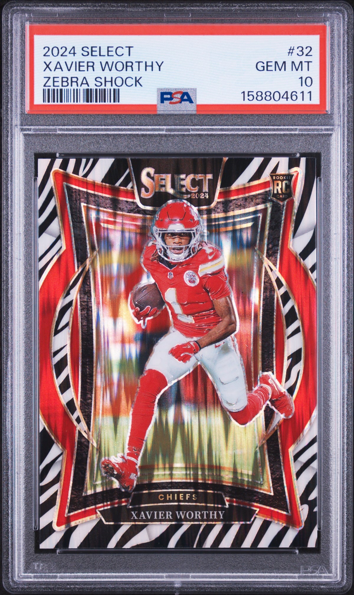 2024 Panini Select Football Xavier Worthy #32 Zebra English PSA 10