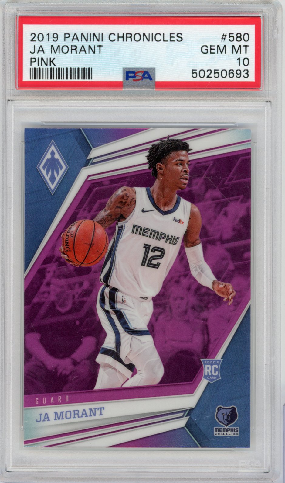 2019 Panini Chronicles Basketball Ja Morant #580 Pink English PSA 10