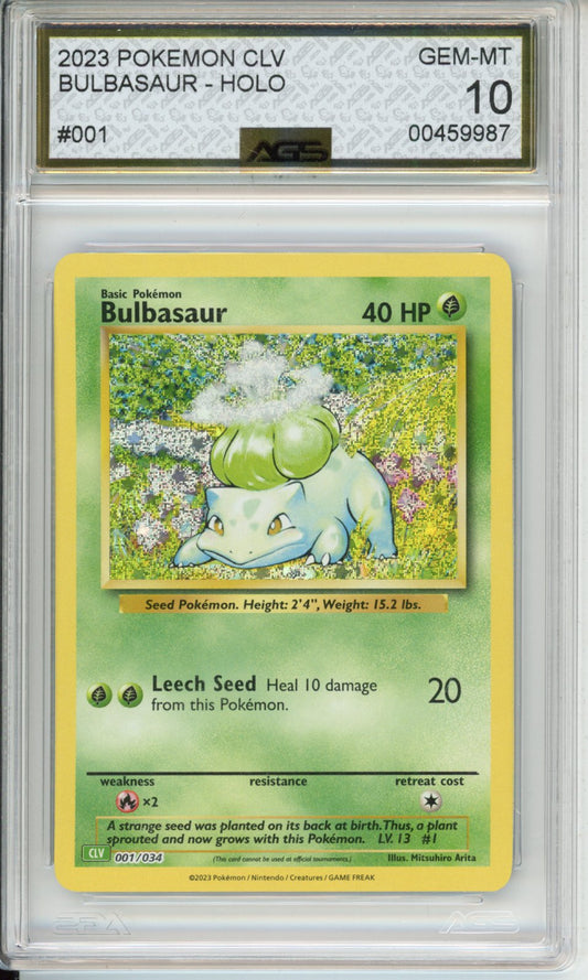 2023 Trading Card Game Classic Venusaur & Lugia ex Deck Bulbasaur #001 English AGS 10