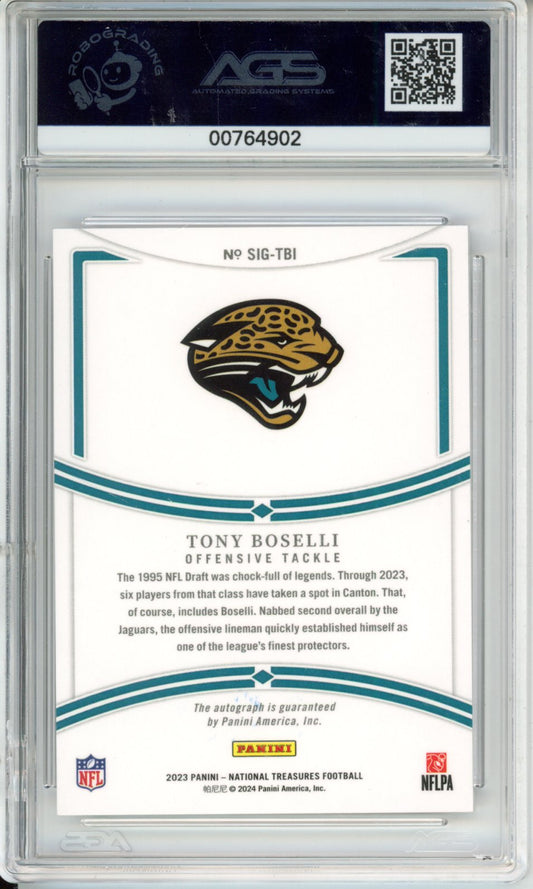 2023 Panini National Treasures TONY BOSELLI #SIG-TBI SIGNATURES - GOLD AGS 9