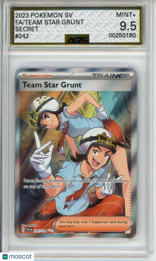 2023 Pokemon Scarlet & Violet Team Star Grunt #242 AGS 9.5