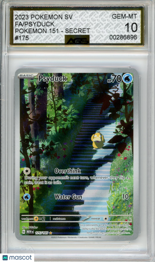 2023 Pokemon 151 Psyduck #175/165 AGS 10