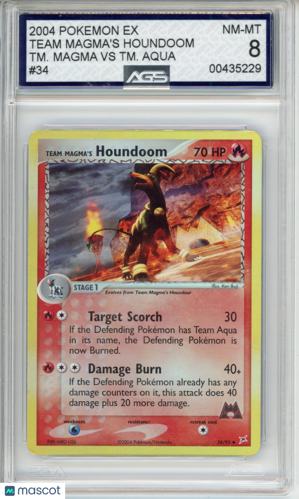 2004 Pokemon EX Team Magma vs Team Aqua Team Magma's Houndoom #034 Unlimited AGS 5
