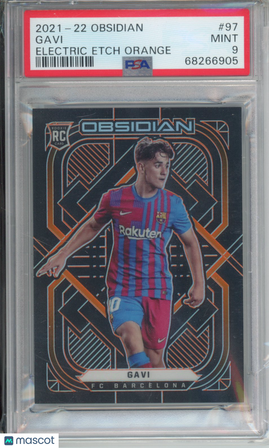 2021 Panini Obsidian Gavi #97 Electric Etch Orange PSA 9