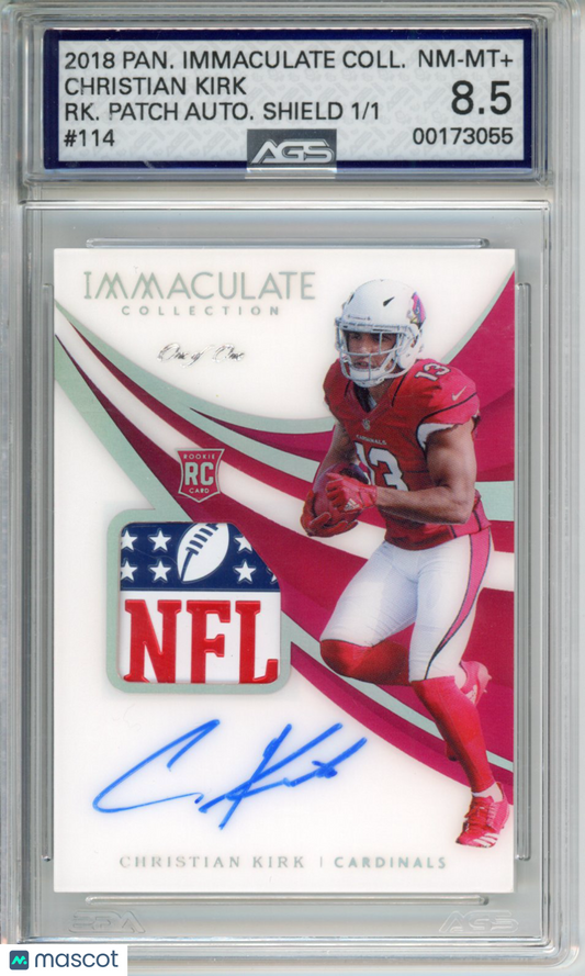 2018 Panini Immaculate Collection Christian Kirk #114 RPA 1/1 AGS 8.5