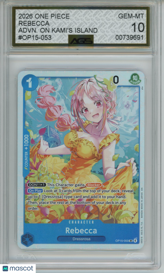 2026 One Piece ADVENTURE ON KAMI'S ISLAND REBECCA OP15-053 AGS 10