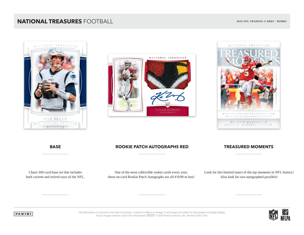 2019 Panini National Treasures Football Hobby Box FOTL