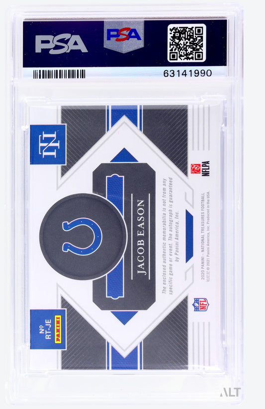 2020 Panini National Treasures Jacob Eason #RT-JE PSA 9 Auto 10 1/1