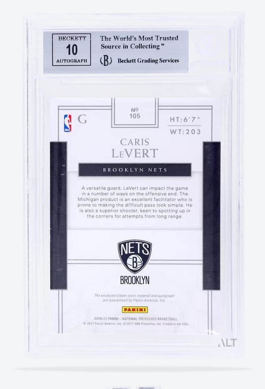 2016 Panini National Treasures Caris Levert #105 Jersey Autograph /99 BGS 9 Auto 10