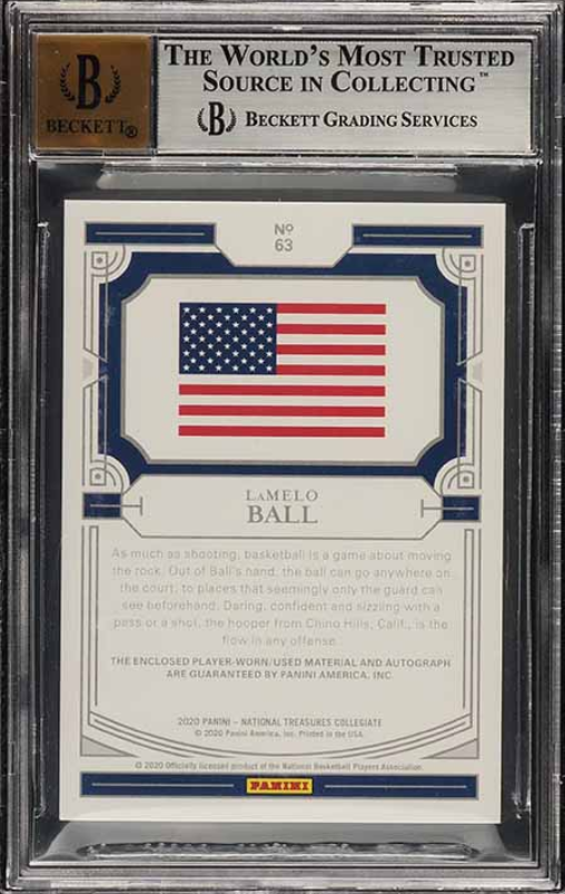 2020 National Treasures Collegiate LaMelo Ball College Silhouette RPA /10 BGS 8.5