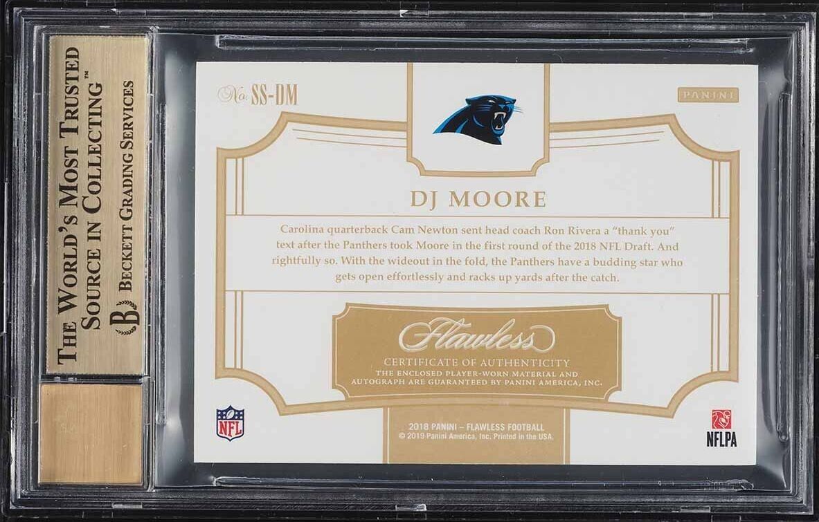 2018 Panini Flawless Symbolic Signatures D.J. Moore #SS-DM BGS 9.5 Auto 9 1/1
