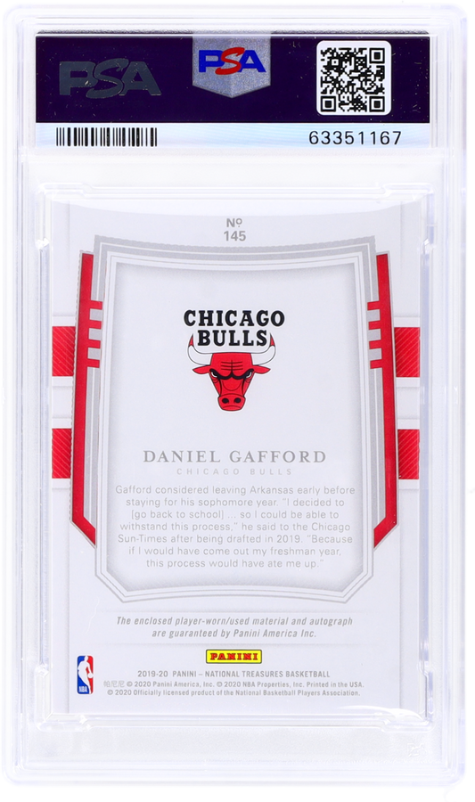 2019 National Treasures Daniel Gafford #145 Rookie Patch Auto RPA RC PSA 9 /30