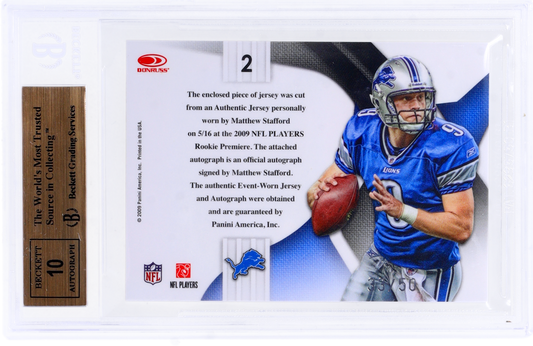 2009 Playoff National Treasures Matthew Stafford Rookie Patch Auto RPA  BGS 9.5