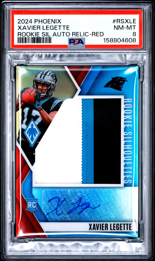 2024 Panini Phoenix Xavier Legette #RSXLE Rookie Silhouette Auto PSA 8