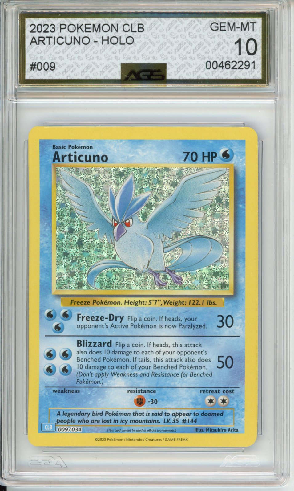 2023 Trading Card Game Classic Blastoise & Suicune ex deck Articuno #009 English AGS 10