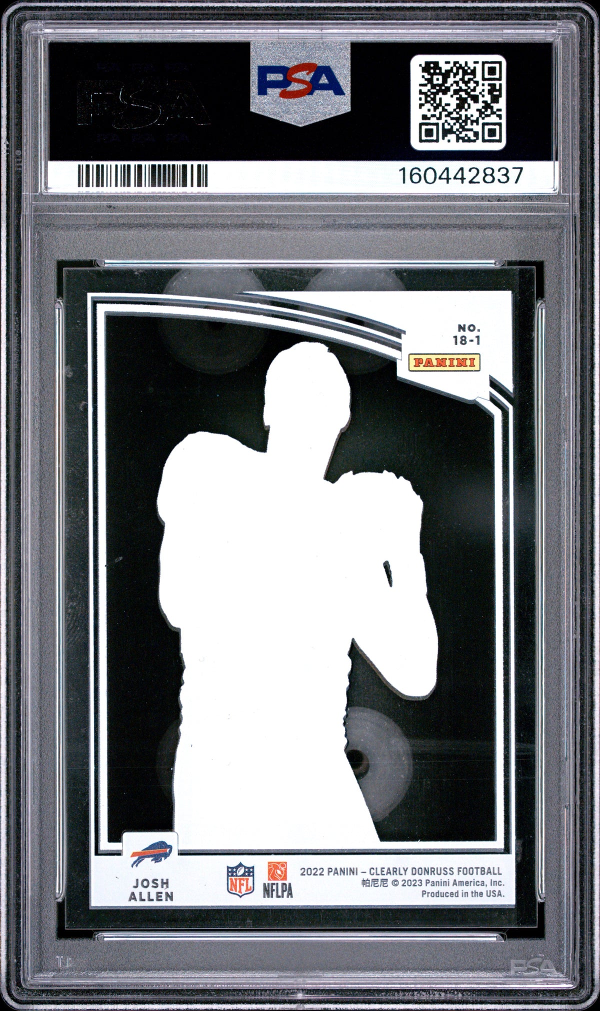 2022 Panini Josh Allen #18-1 Clearly PSA 9