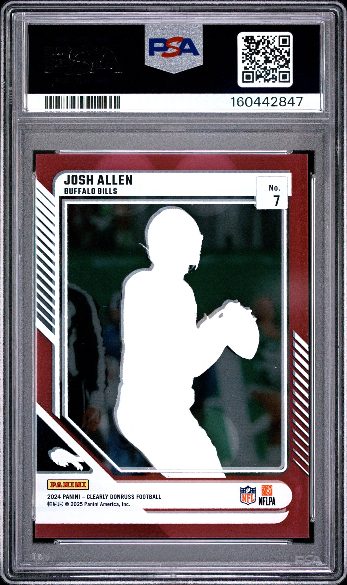 2024 Panini Clearly Donruss Football Josh Allen #7 Pink English PSA 9