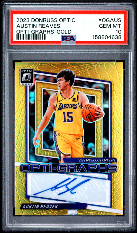 2023 Panini Donruss Optic Opti-Graphs Austin Reaves Gold OGAUS English PSA 10