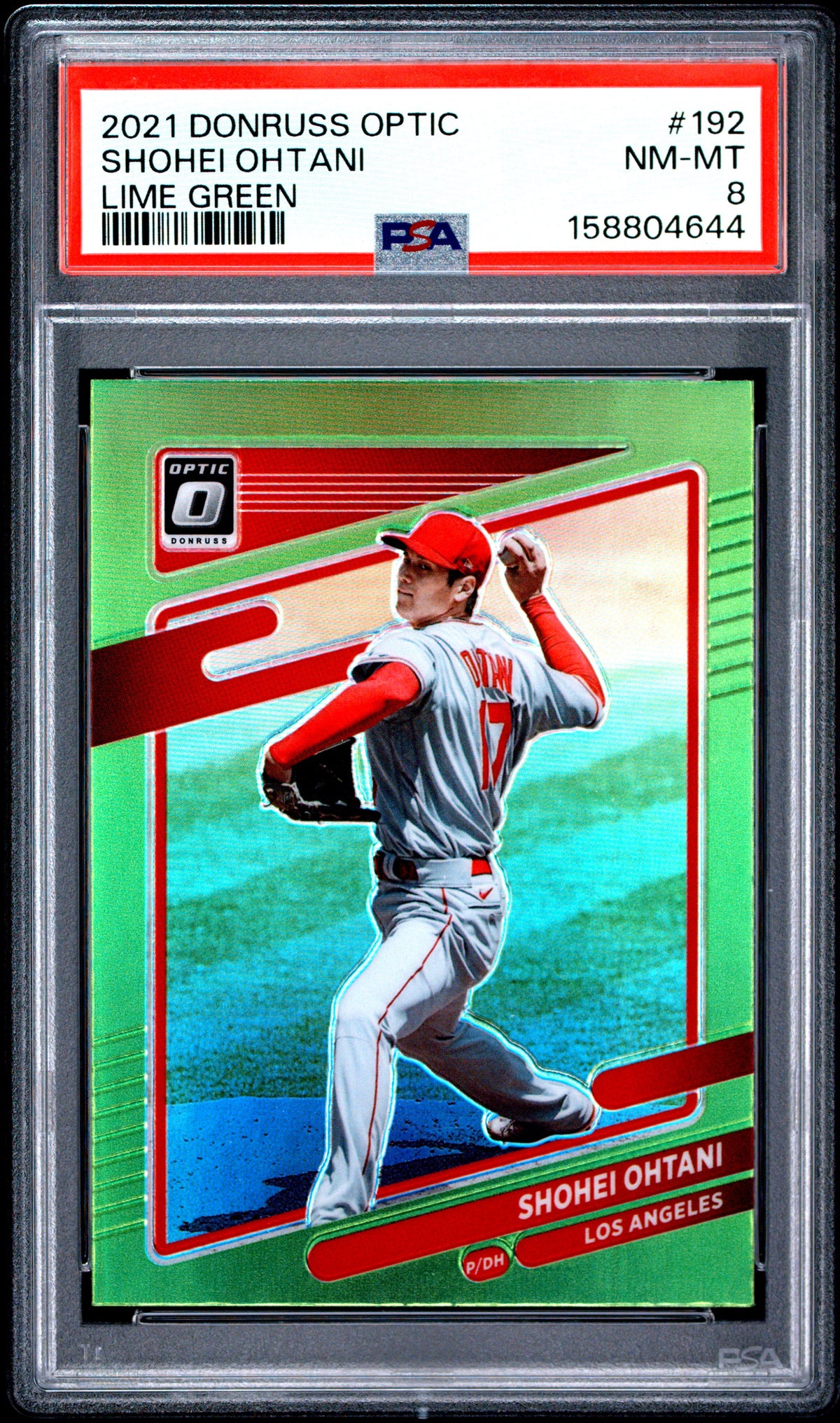 2021 Panini Donruss Optic Shohei Ohtani #192 Lime Green English PSA 8