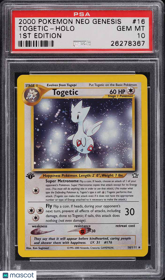 2000 Pokemon Neo Genesis Togetic #16/111 1ST Edition PSA 10