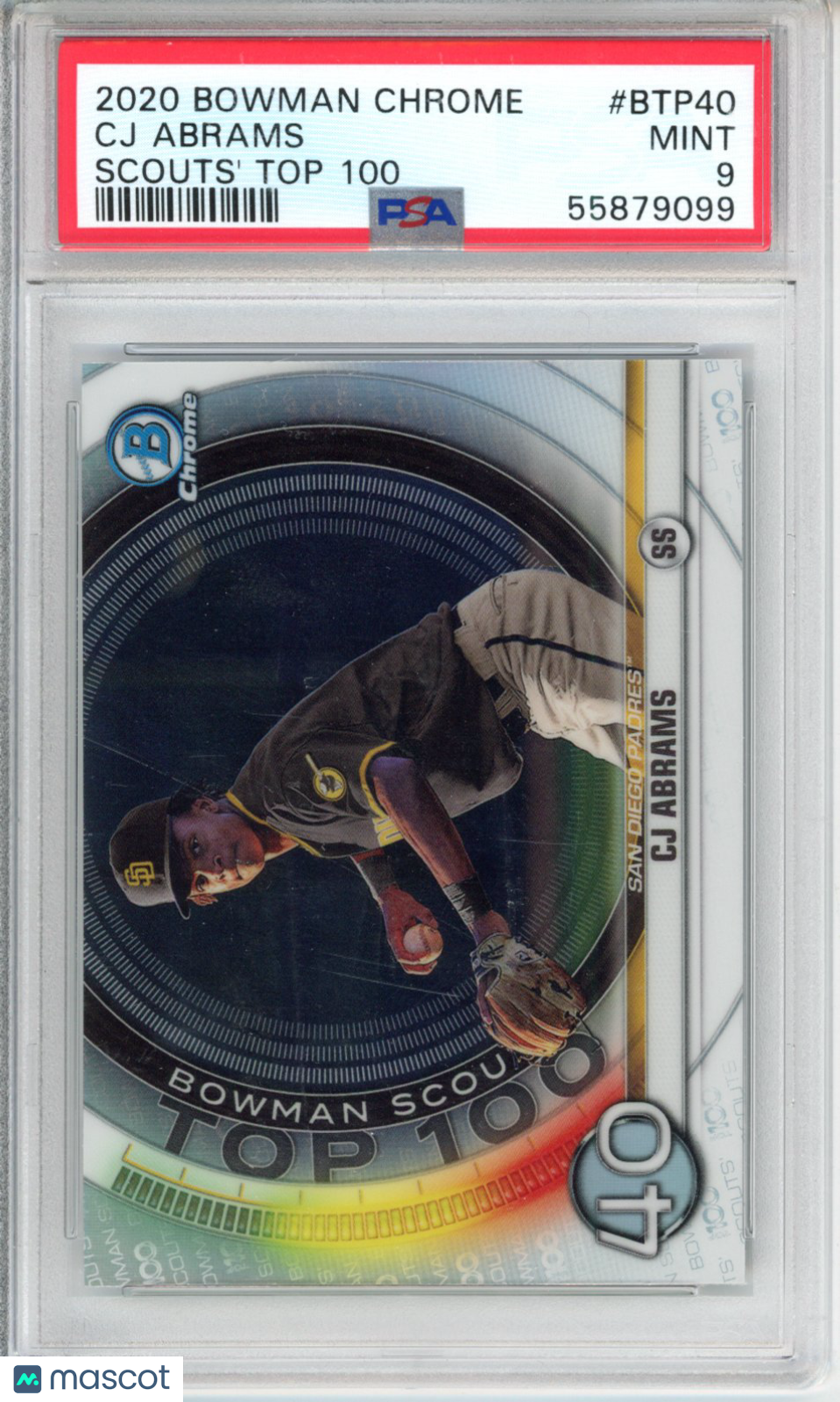 2020 Bowman Chrome Scouts' Top 100 CJ Abrams #BTP40 PSA 9