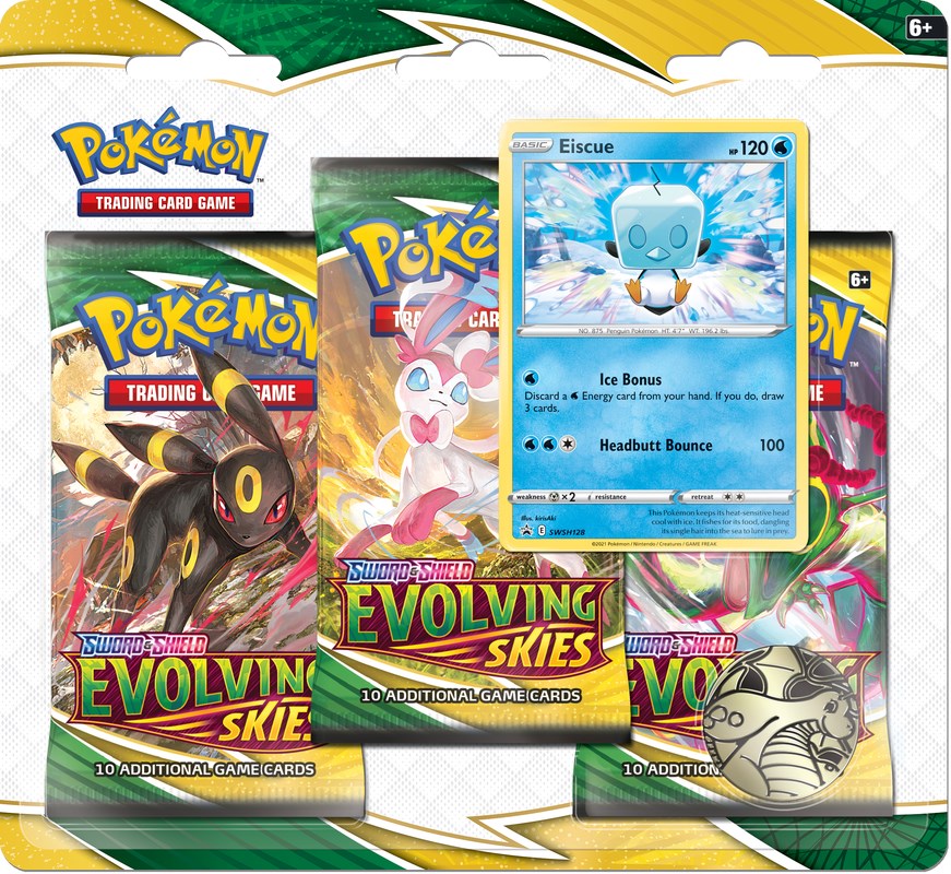 Evolving Skies 3 Pack Blister [Eiscue] [SWSH07] Pokemon