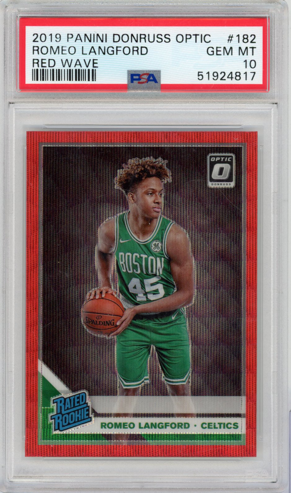 2019 Panini Donruss Optic Romeo Langford Red Wave English PSA 10