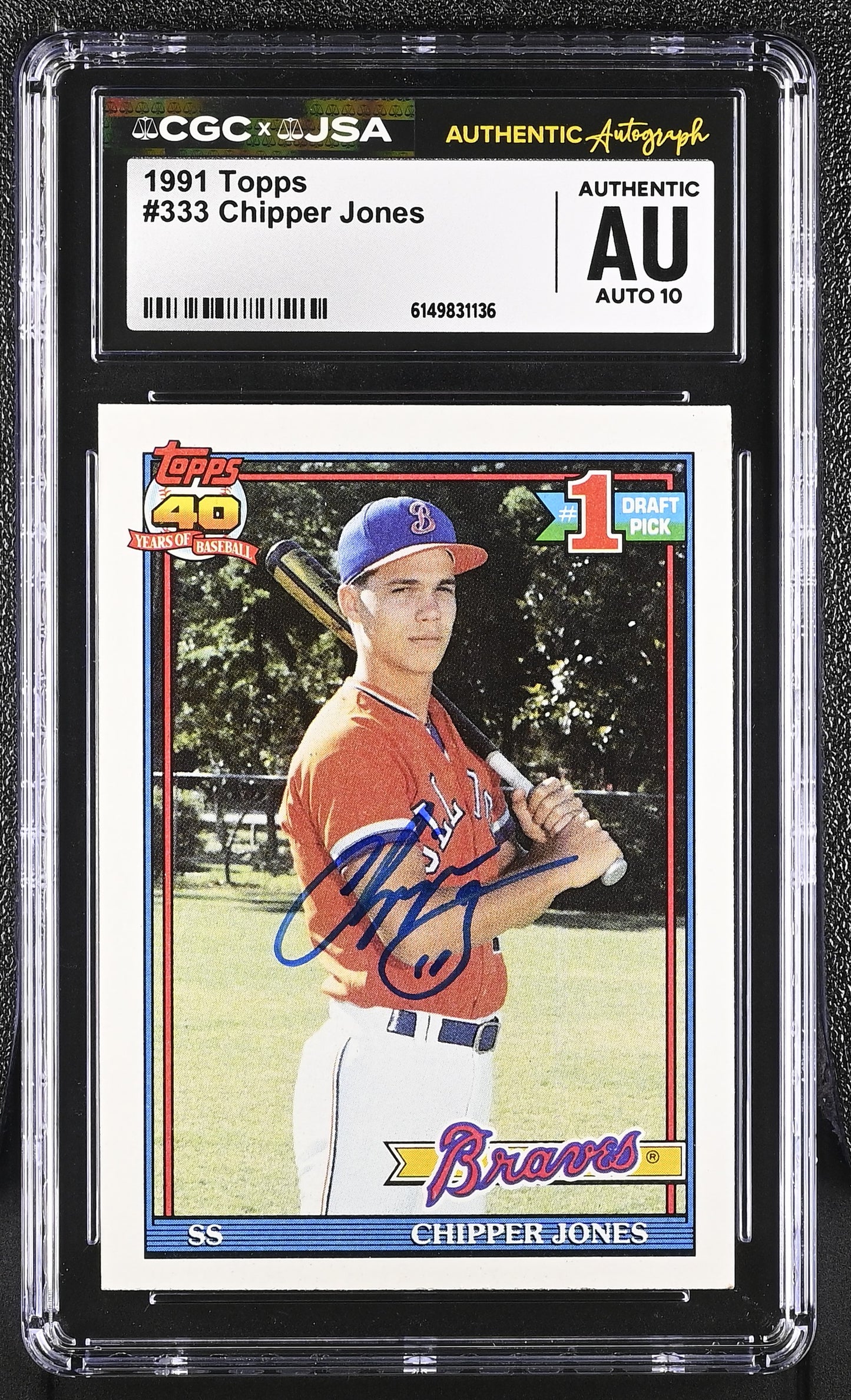 1991 Topps Baseball Chipper Jones #333 English CGC authentic