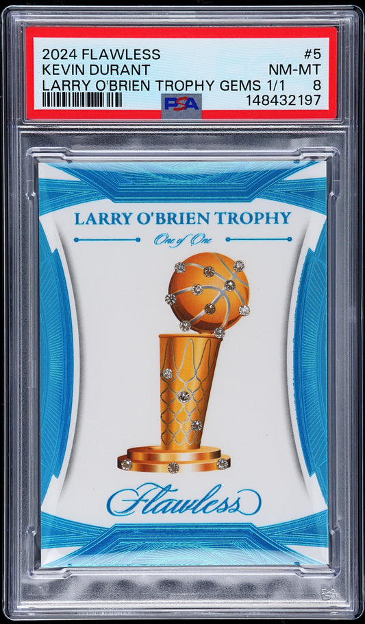 2024 Panini Flawless Basketball Kevin Durant #5 Flawless Larry O'Brien Trophy Gems English PSA 8
