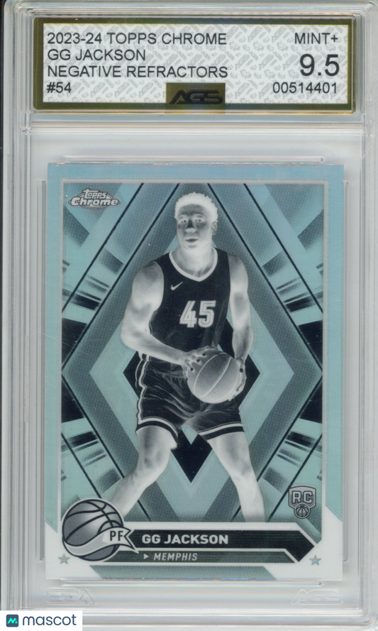 2024 Basketball 2023-24 TOPPS CHROME BASKETBALL GG JACKSON #054 NEGATIVE REFRACTORS AGS 9.5
