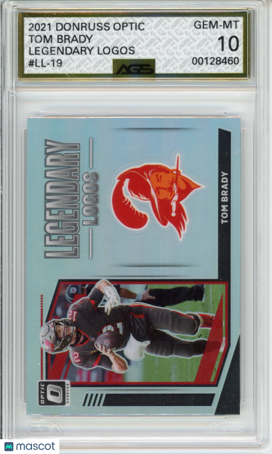2021 Panini Donruss Optic Tom Brady #LL-19 legendary logos AGS 10