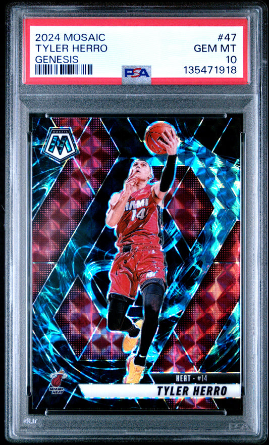 2024 Panini MOSAIC TYLER HERRO #47 GENESIS English PSA 10