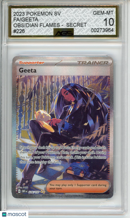2023 Pokemon Obsidian Flames Geeta #226 AGS 10