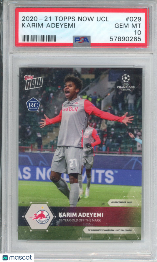 2020-21 Topps Now UEFA Champions League Karim Adeyemi #029 PSA 10