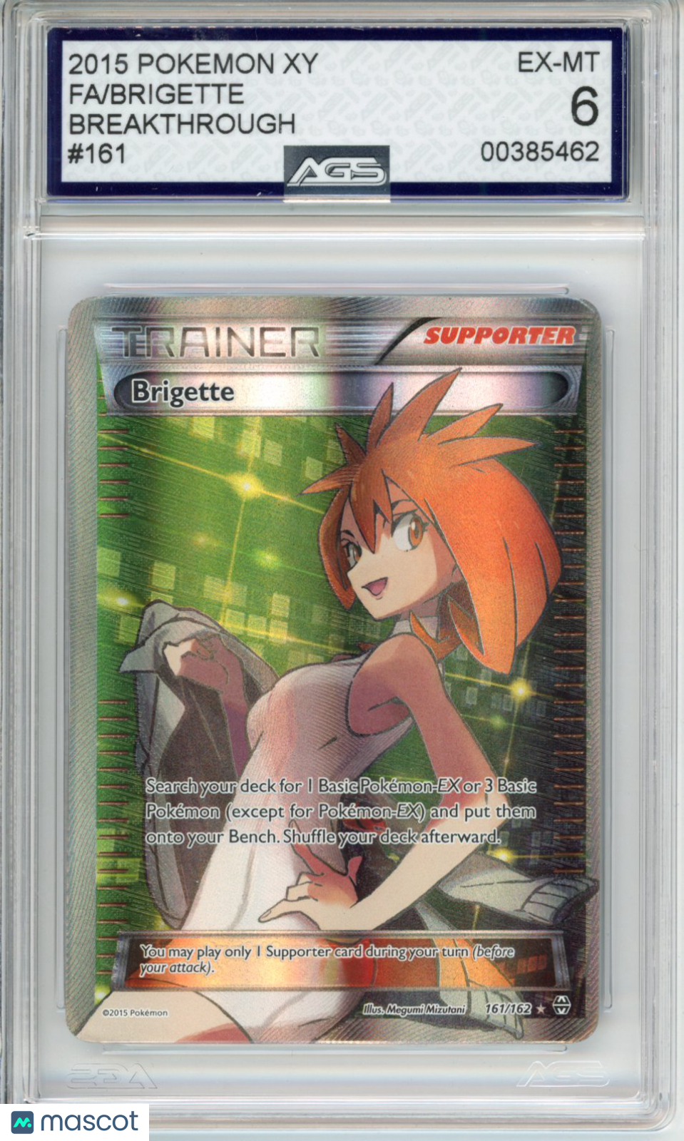 2015 Pokemon XY BREAKthrough Brigette #161 Unlimited AGS 6