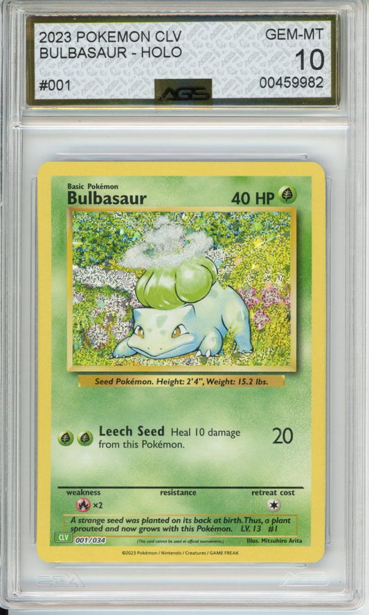 2023 Trading Card Game Classic Venusaur & Lugia ex Deck Bulbasaur #001 English AGS 10