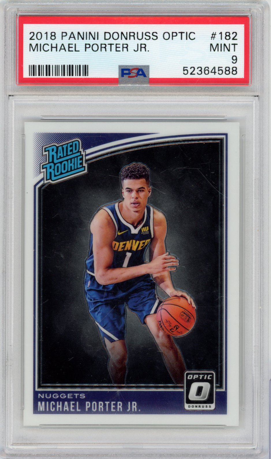 2018 Panini Donruss Optic Basketball Michael Porter Jr. #182 Michael Porter Jr. Donruss Optic English PSA 9