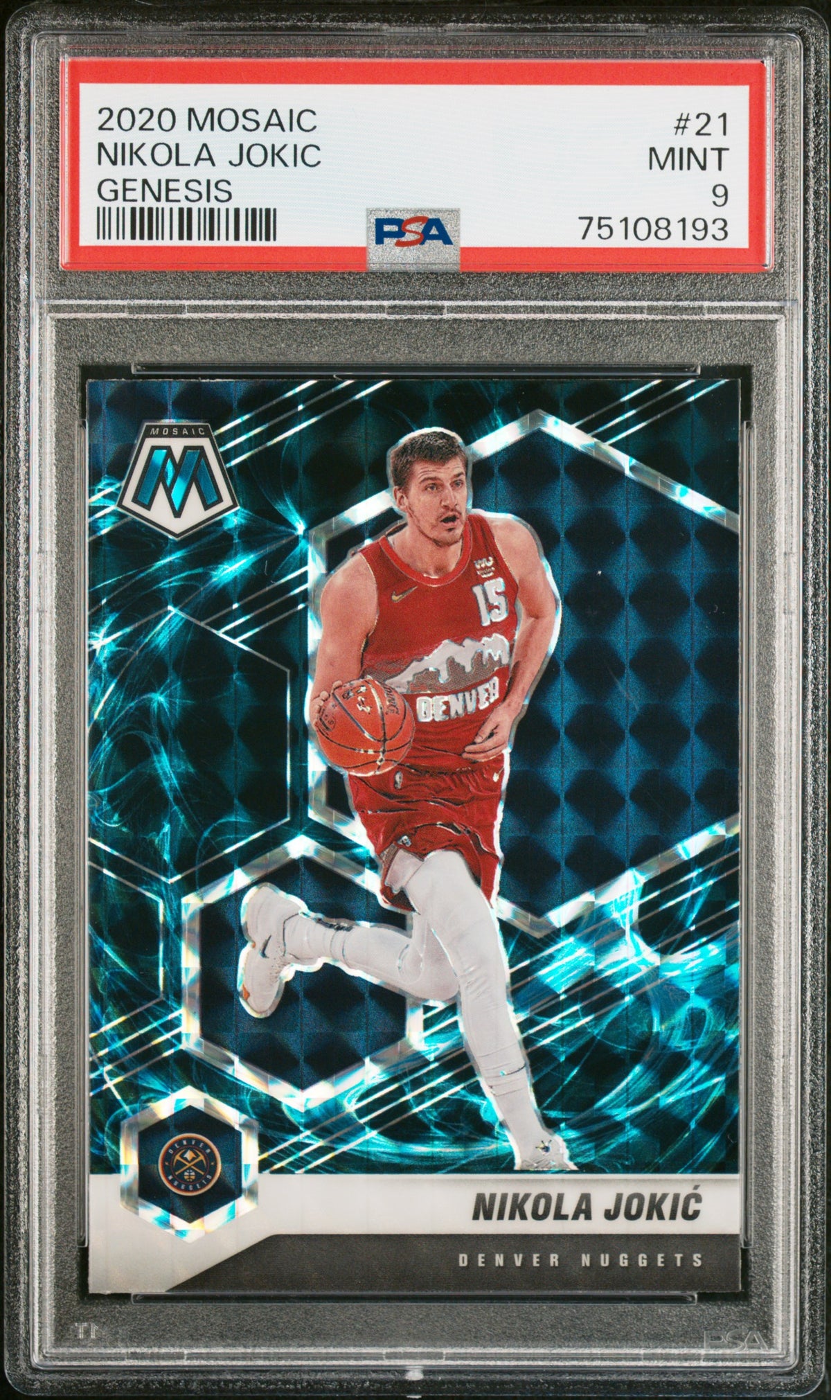 2020 Panini Mosaic Basketball Nikola Jokic #21 Genesis English PSA 9
