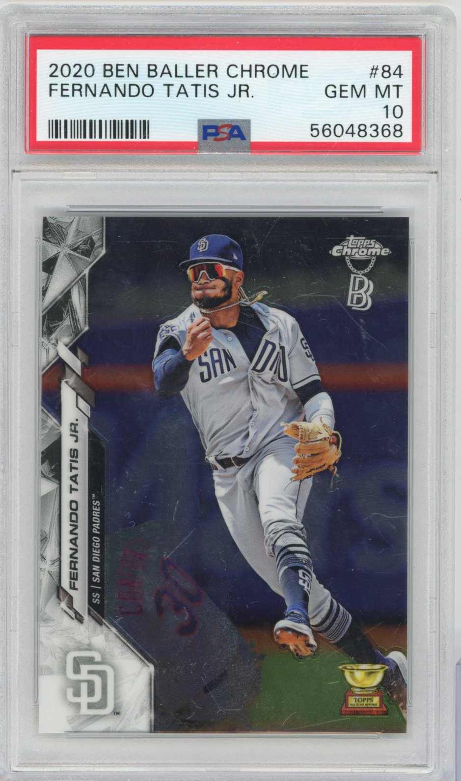 2020 Topps Chrome Ben Baller Baseball Fernando Tatis Jr. #84 Fernando Tatis Jr. Chrome Ben Baller English PSA 10