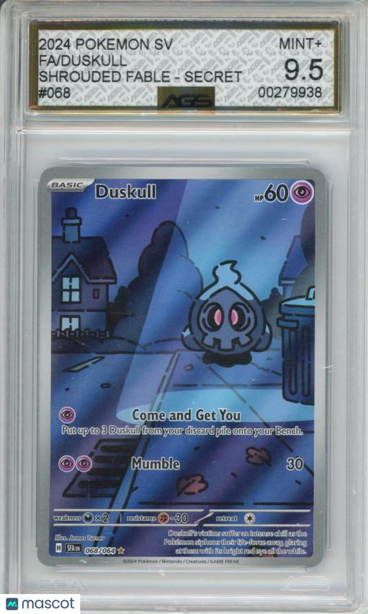 2024 Pokemon SHROUDED FABLE DUSKULL #068 Illustration Rare AGS 9.5