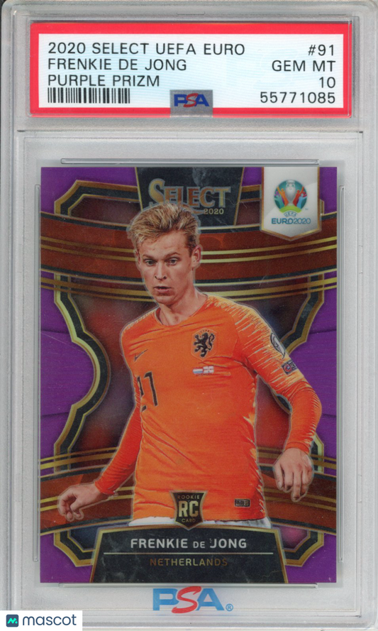 2020 Panini Select UEFA Euro Frenkie De Jong #91 Purple Prizm PSA 10