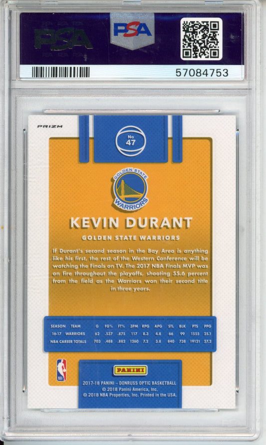 2017 Panini Donruss Optic Kevin Durant #47 Holo PSA 10