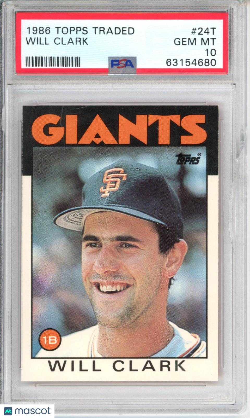 1986 Topps Traded Will Clark #24T PSA 10