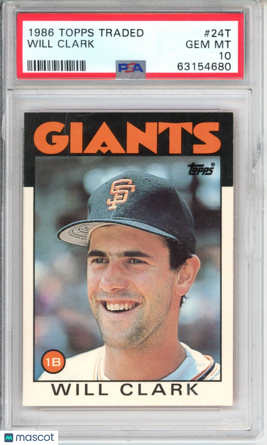1986 Topps Traded Will Clark #24T PSA 10